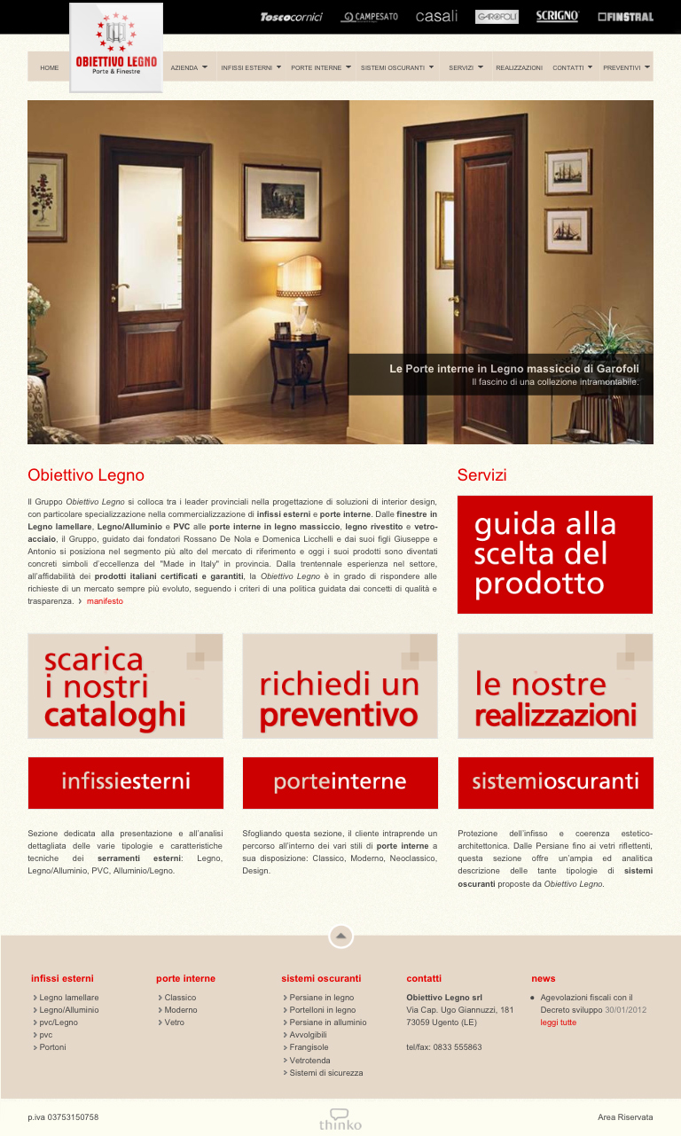 Il Sito Web realizzato per Obiettivolegno